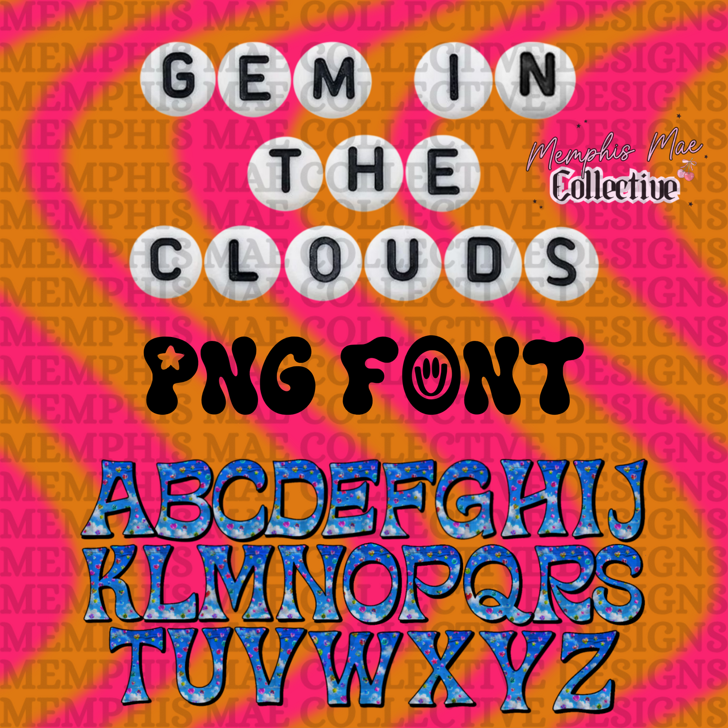 Gem In The Clouds - PNG Font