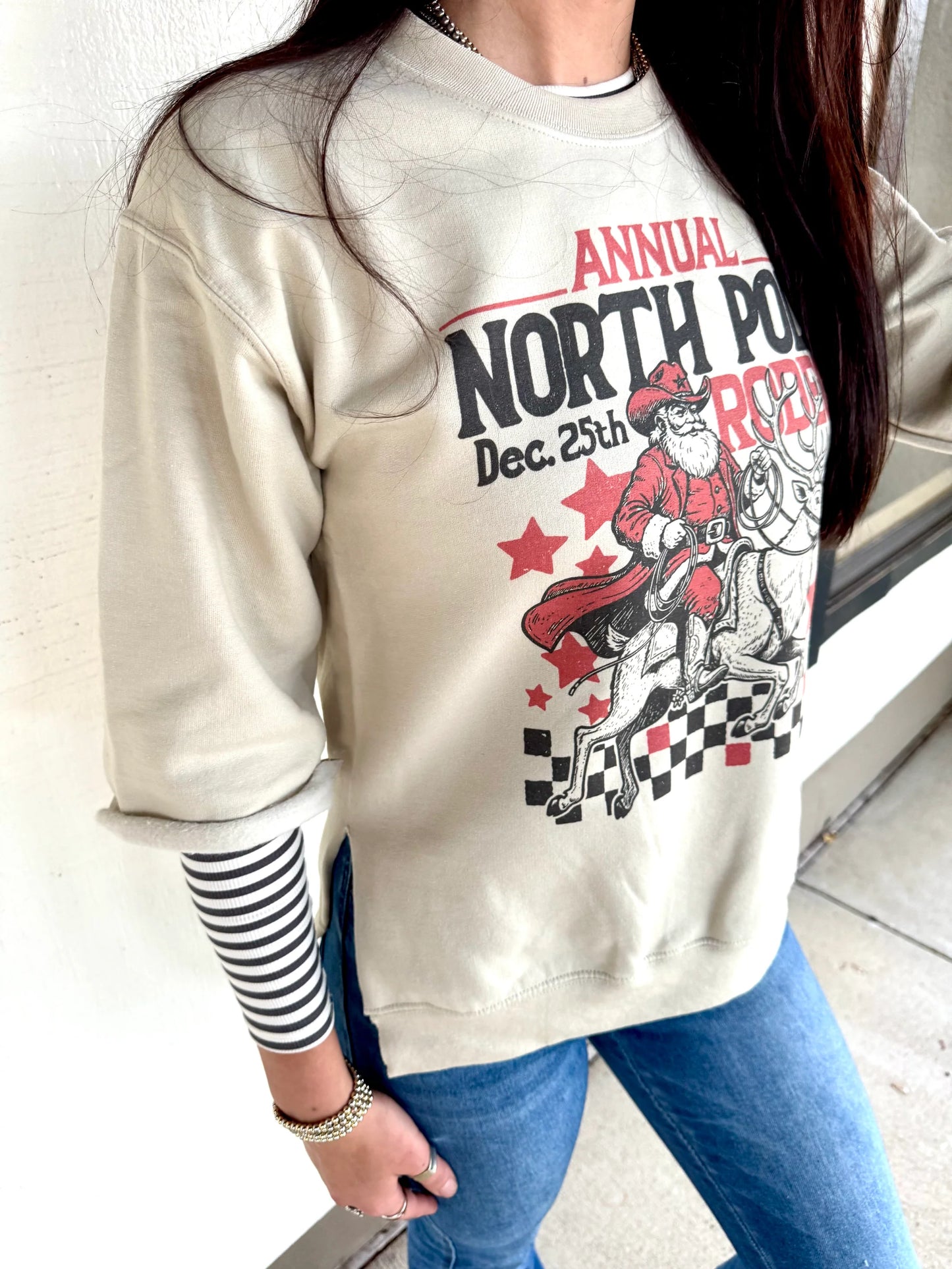 North Pole Rodeo Cut Sweatshirt